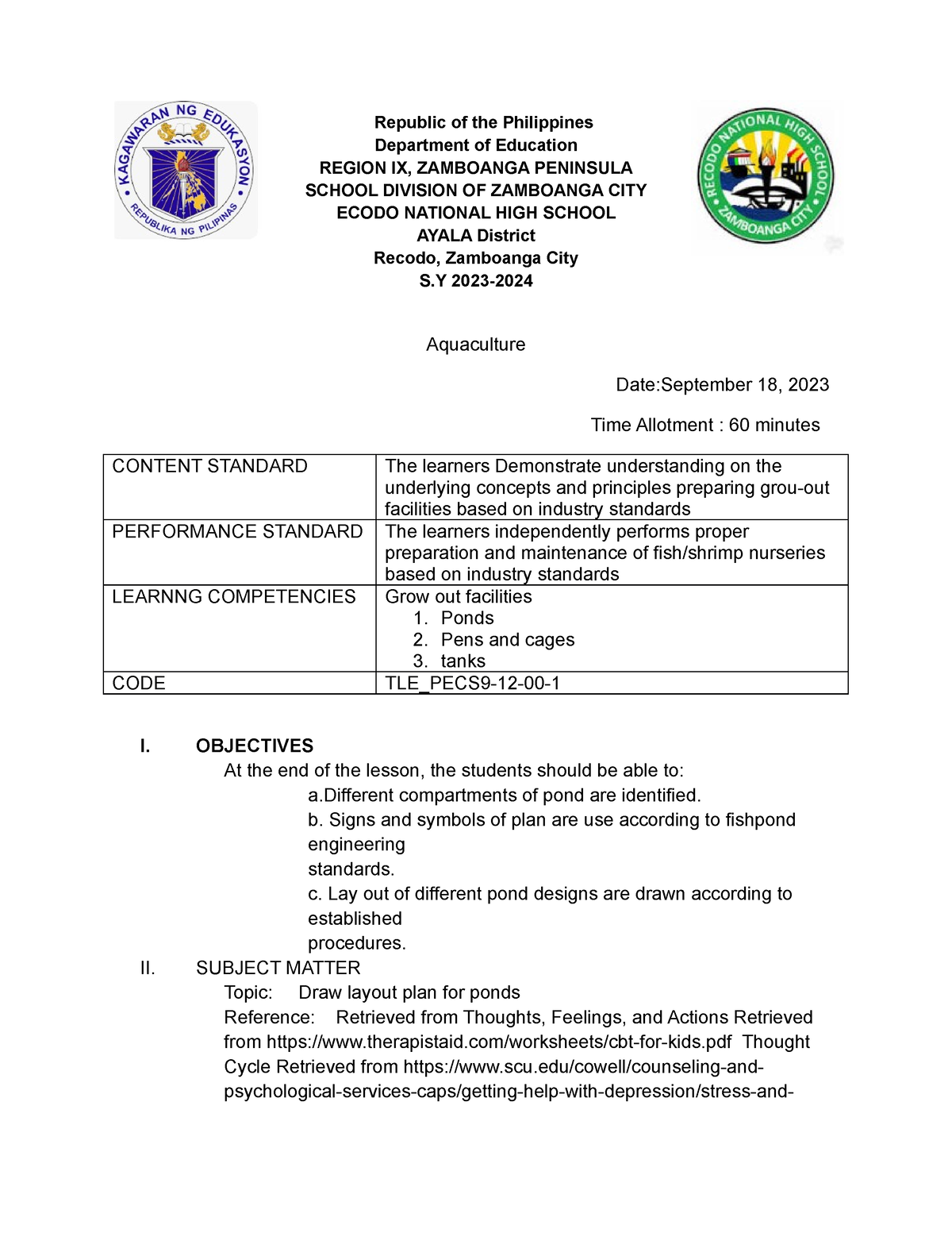 Republic of the Philippines grade 12 lesson 3 - Republic of the ...