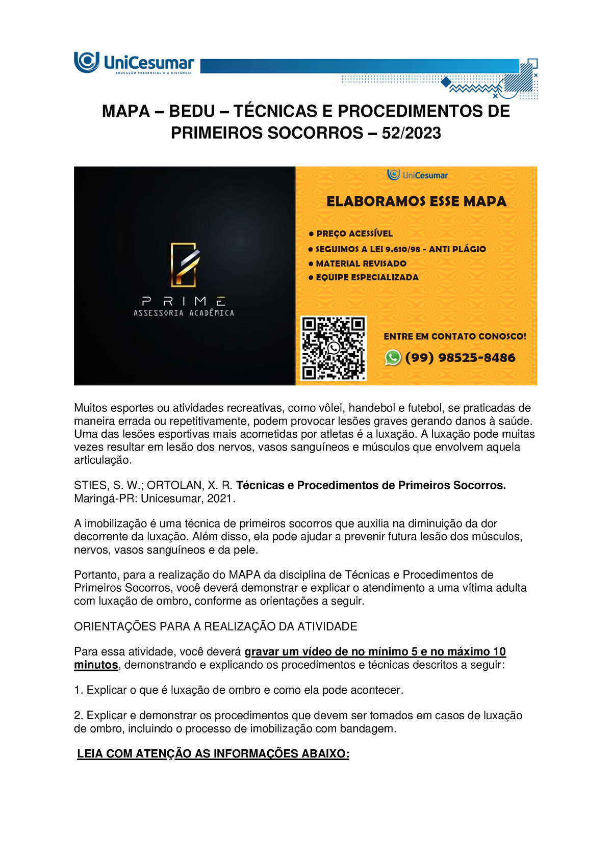 ATIVIDADES TÉCNICAS E PROCEDIMENTOS DE PRIMEIROS SOCORROS - Noções de  Primeiros Socorros