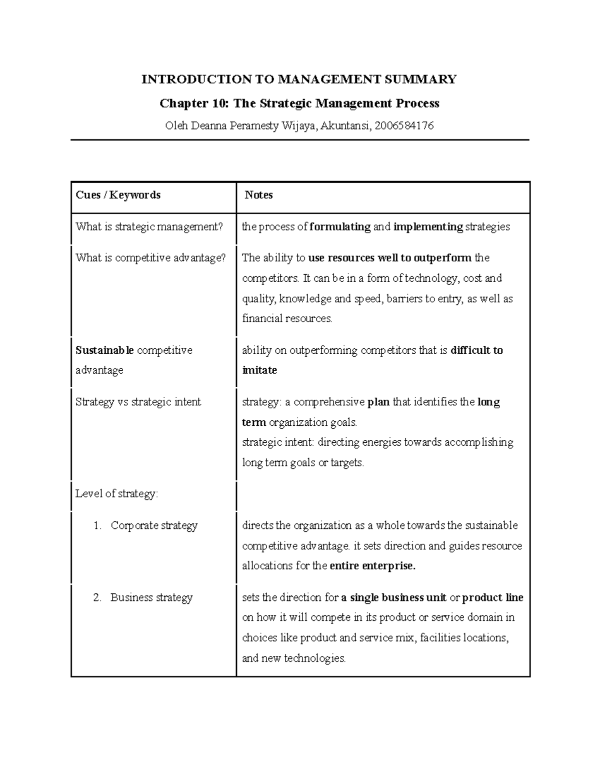 Chapter 10 Summary Pengantar Manajemen UI 2020/2021 - INTRODUCTION TO ...