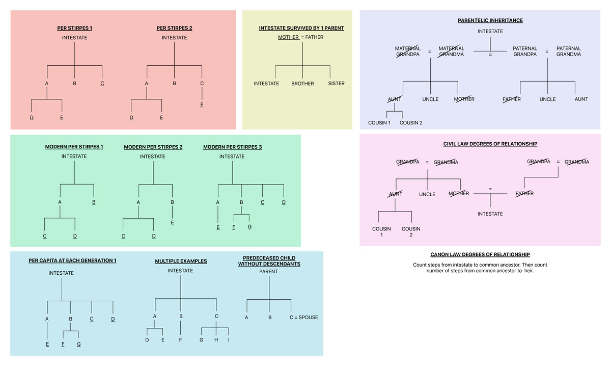 Intestate Succession Charts - PER STIRPES 1 INTESTATE A B C D E PER ...