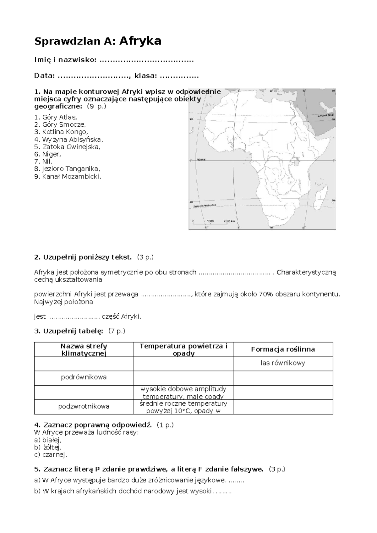 Sprawdzian Afryka 2 Gimnazjum Odpowiedzi www.studocu.com