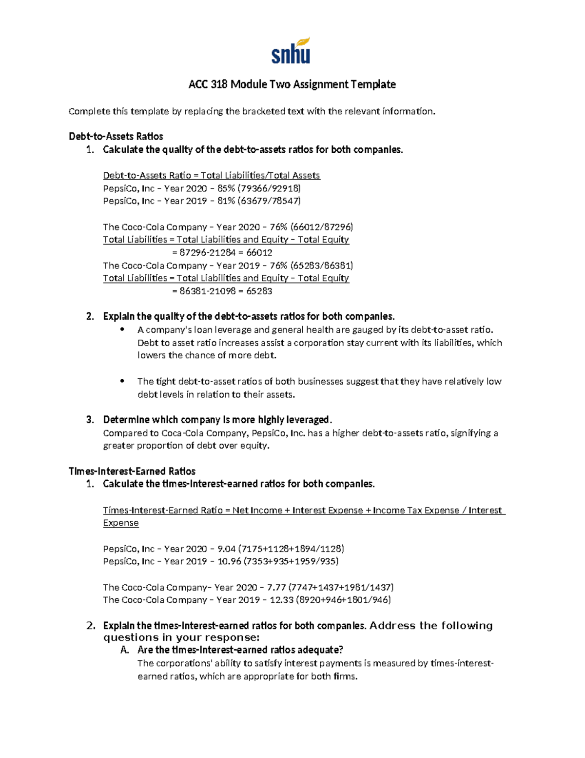 ACC 318 Assignment 2 - GRADE: A - ACC 318 Module Two Assignment ...