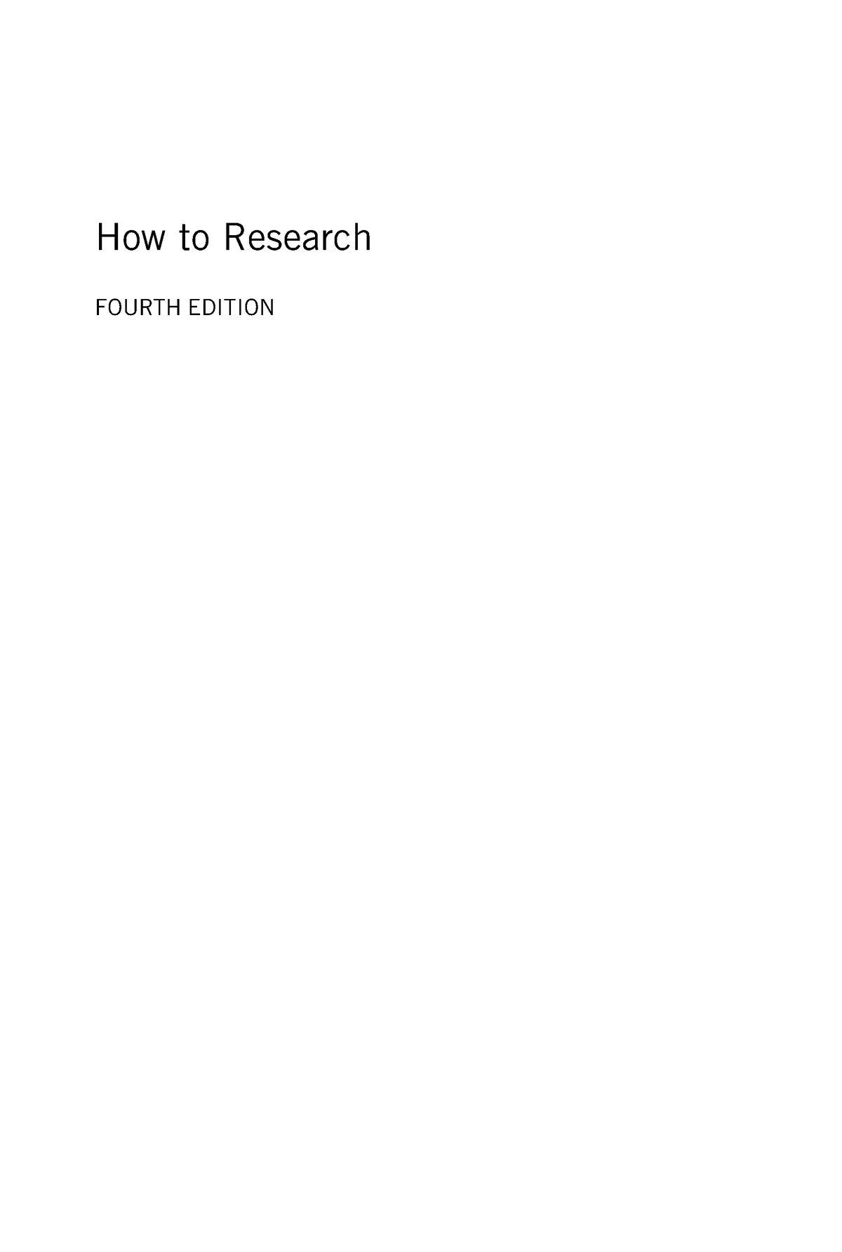 how to do your research project 4th edition