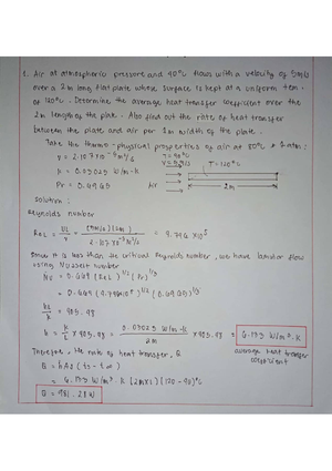 Heat Transfer - Assignment 9 - NVSU - Studocu