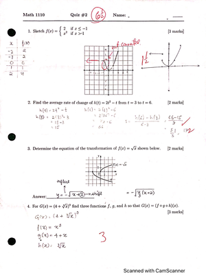 Math 1110- Test 1 - Some important questions from Math 1110 - MATH 1110 ...
