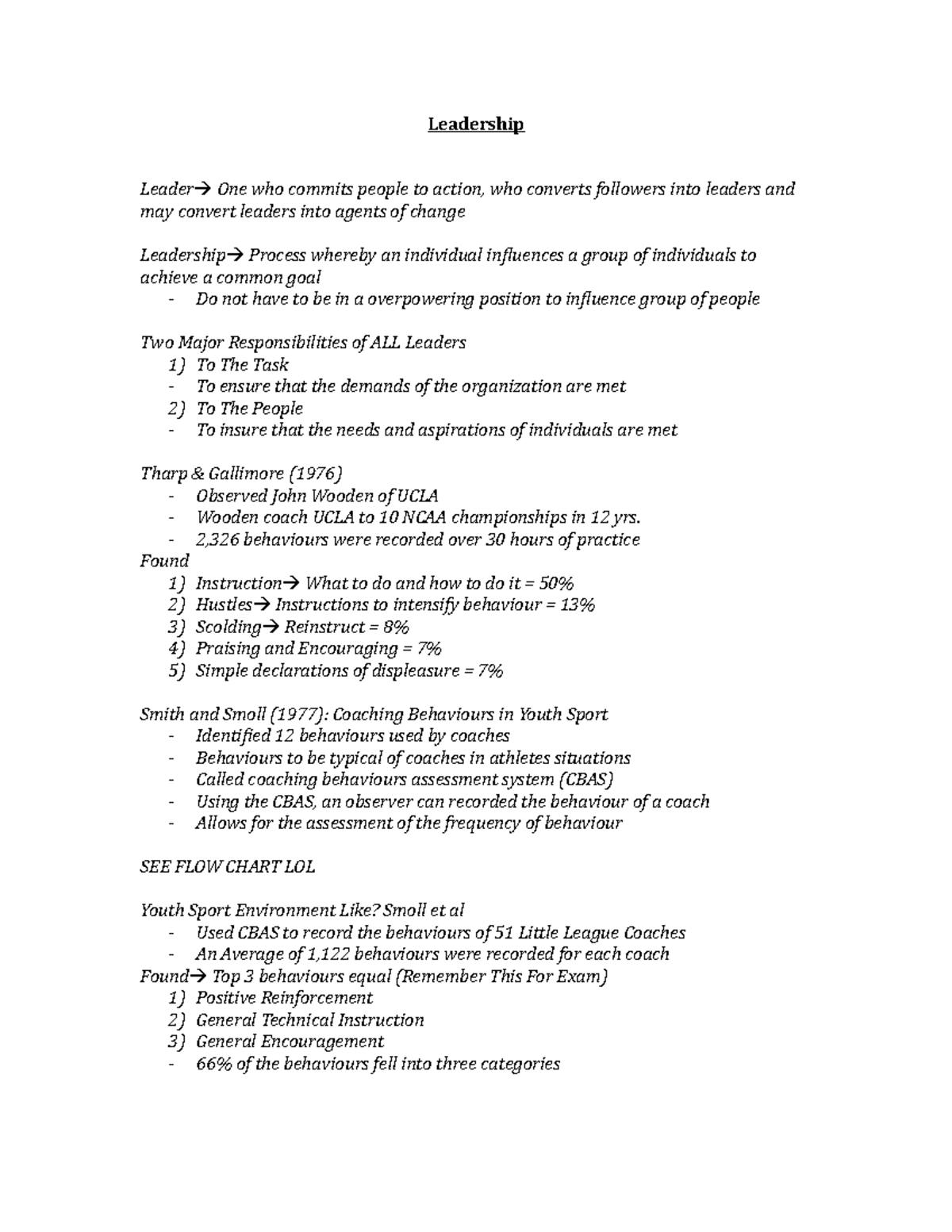 Leadership - 2,326 behaviours were recorded over 30 hours of practice ...