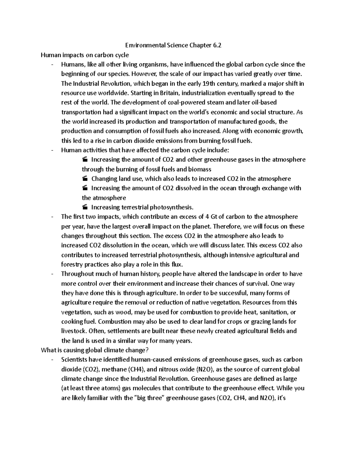 Env Science Chp 6 - Environmental Science Chapter 6. Human impacts on