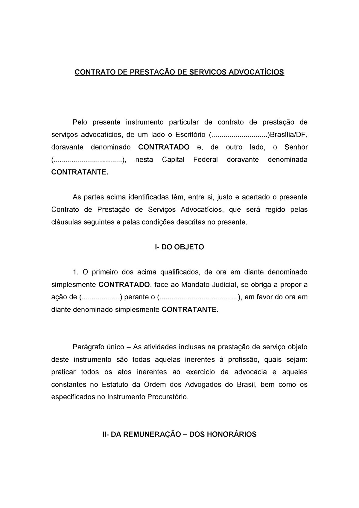 Modelo Contrato De Honorários Pdf 9490