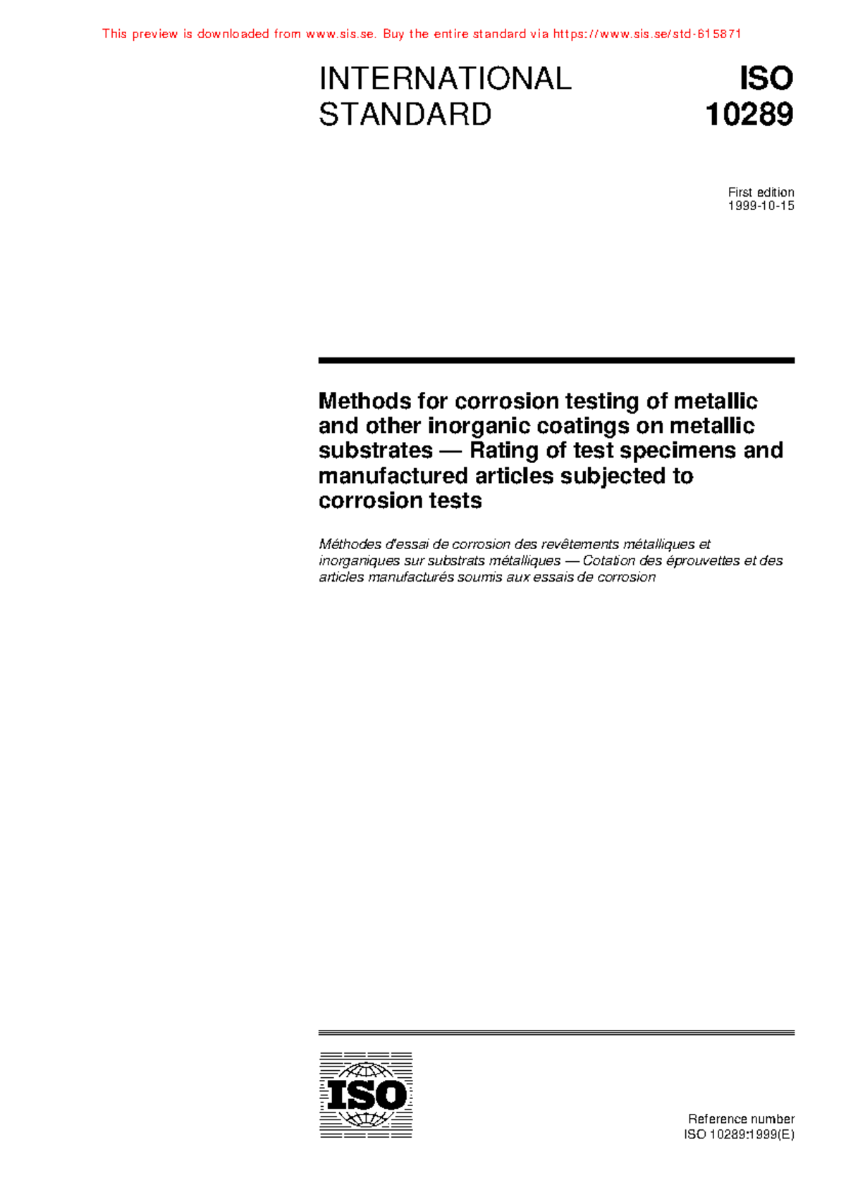 Methods for corrosion testing of metallic and other inorganic coating ...