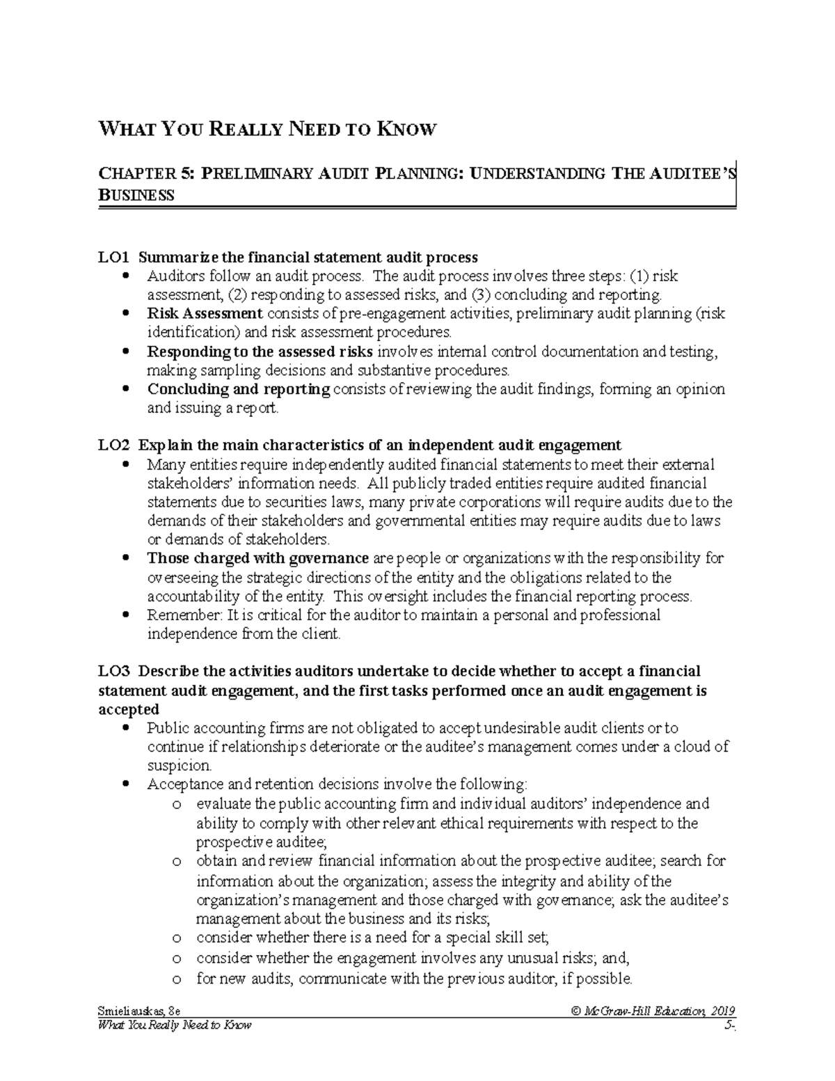 Auditing Ch 05Notes - notes. - WHAT YOU REALLY NEED TO KNOW LO1 ...