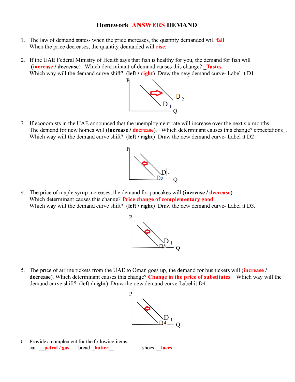law of demand assignment pdf