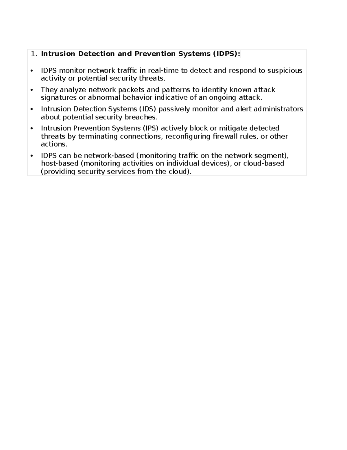 Intrusion Detection and Prevention Systems - 1. Intrusion Detection and ...
