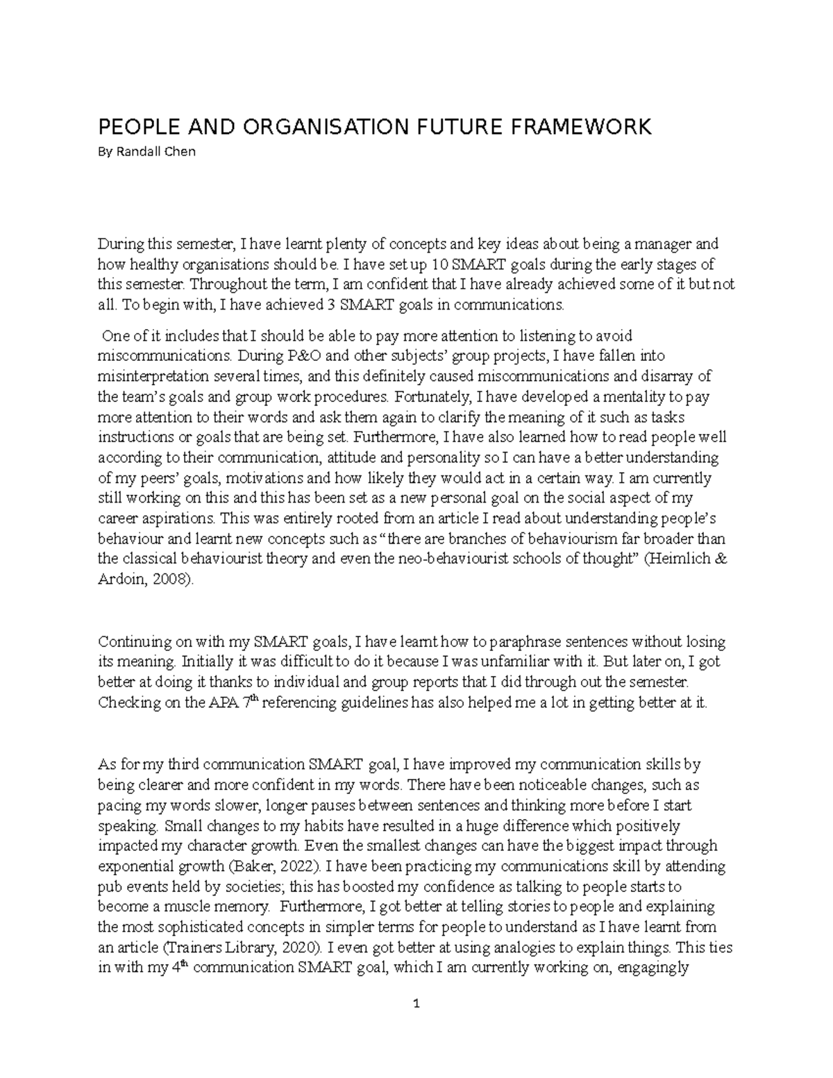 People AND Organisation Future Framework - PEOPLE AND ORGANISATION ...