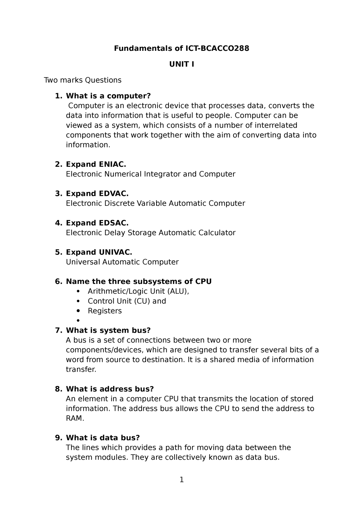 fundamentals-of-ict-fundamentals-of-ict-bcacco-unit-i-two-marks