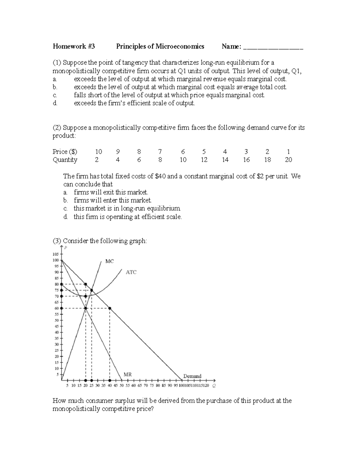 cengage microeconomics chapter 3 homework answers