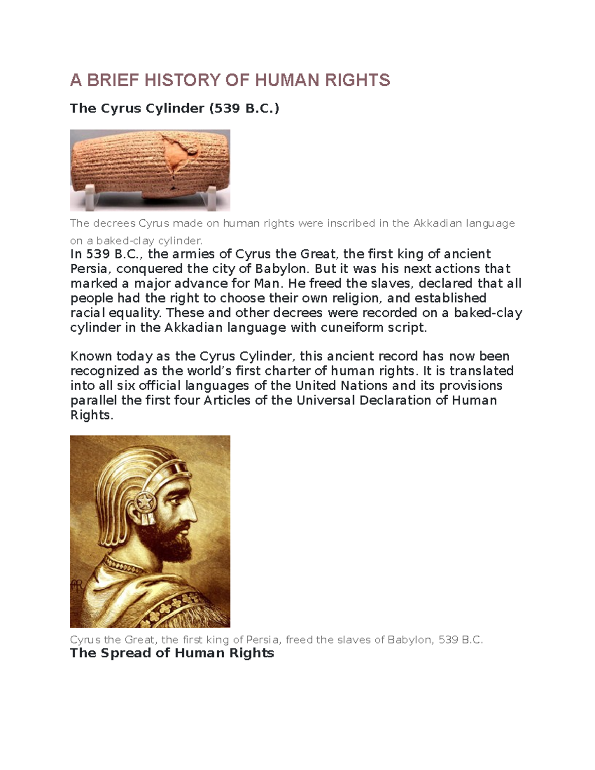 A Brief History OF Human Rights - A BRIEF HISTORY OF HUMAN RIGHTS The ...