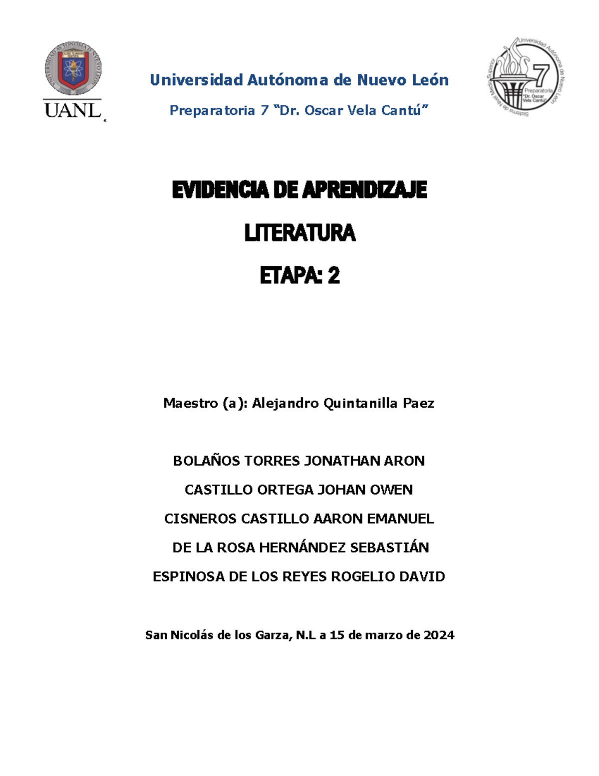 Equipo 2 EV2 Literatura - Universidad Autónoma de Nuevo León ...