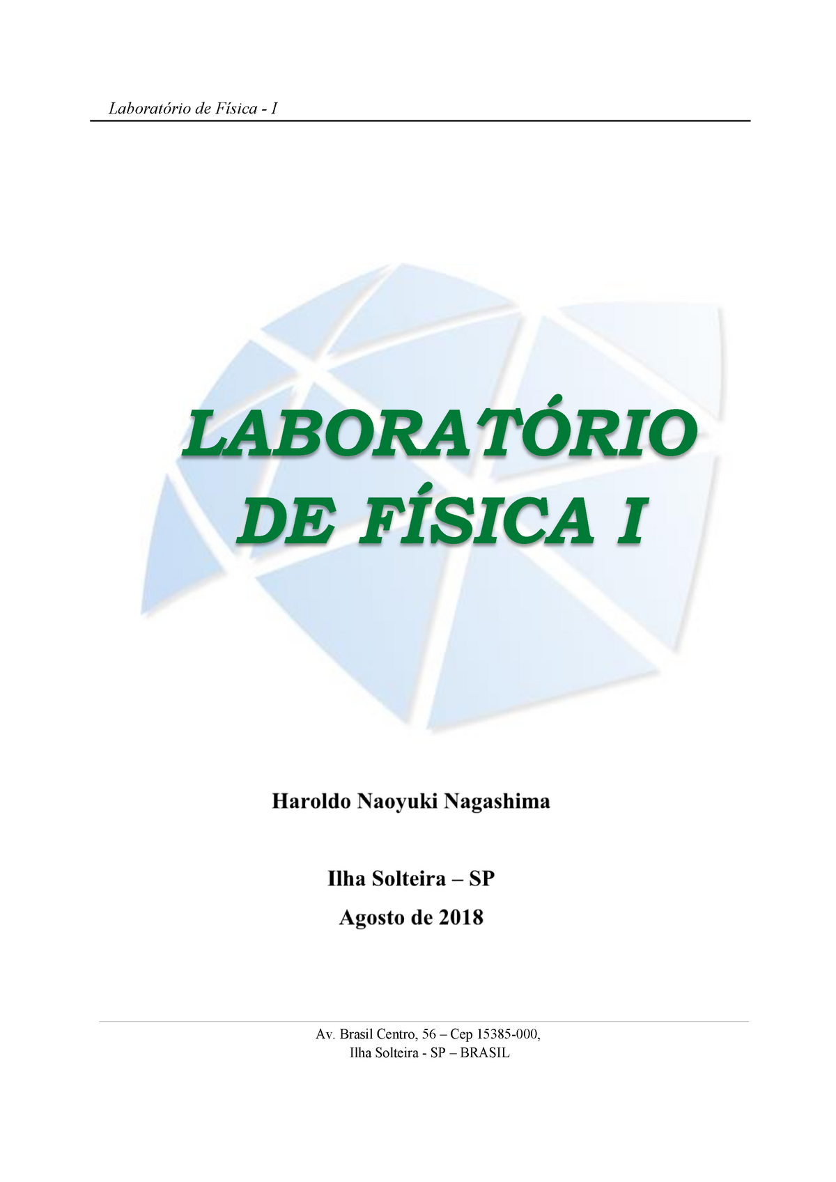 Apostila De Laboratorio De Fisica I Versao Agosto De 2018 - Laboratório ...