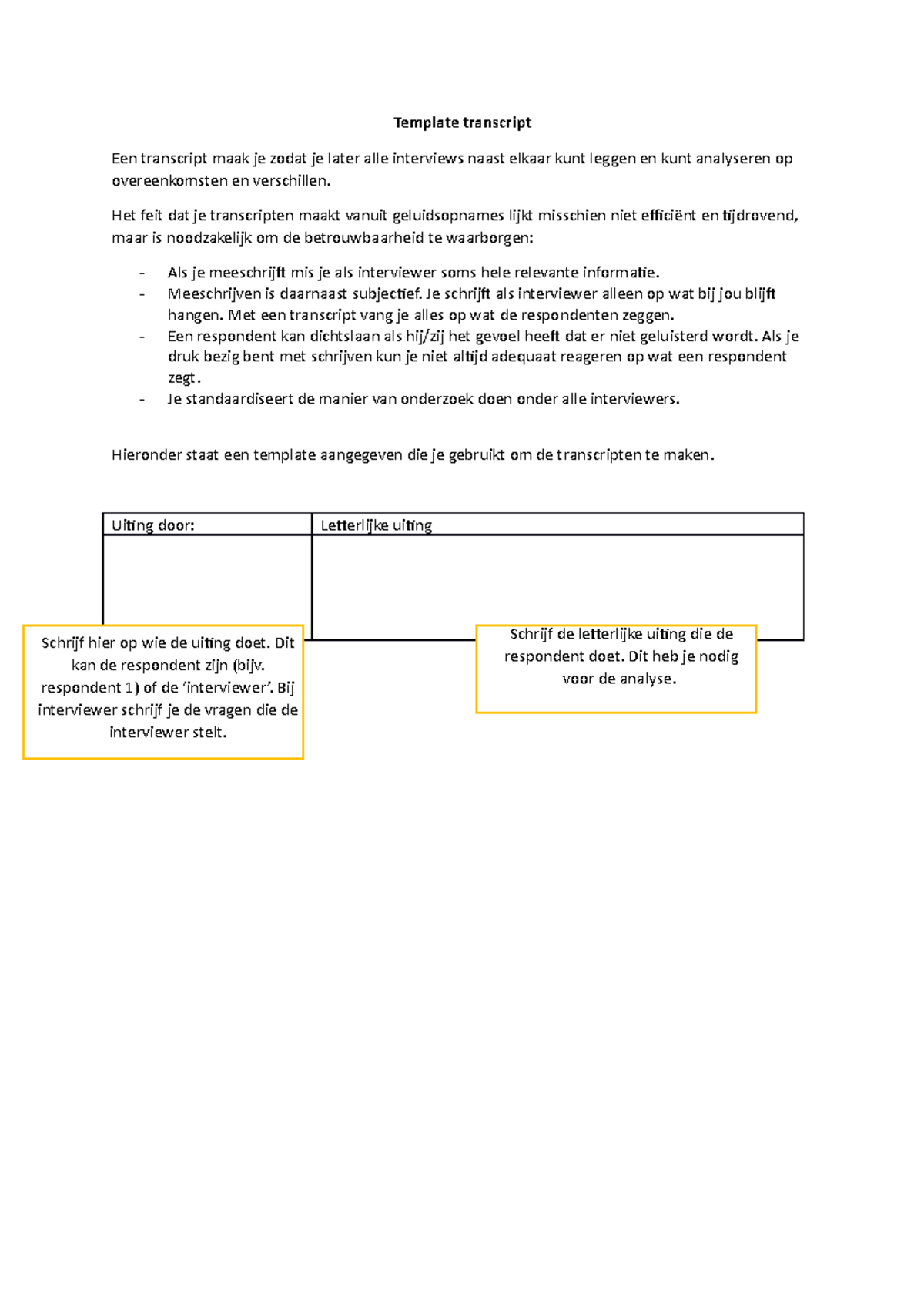 Template transcript-2 - Template transcript Een transcript maak je ...