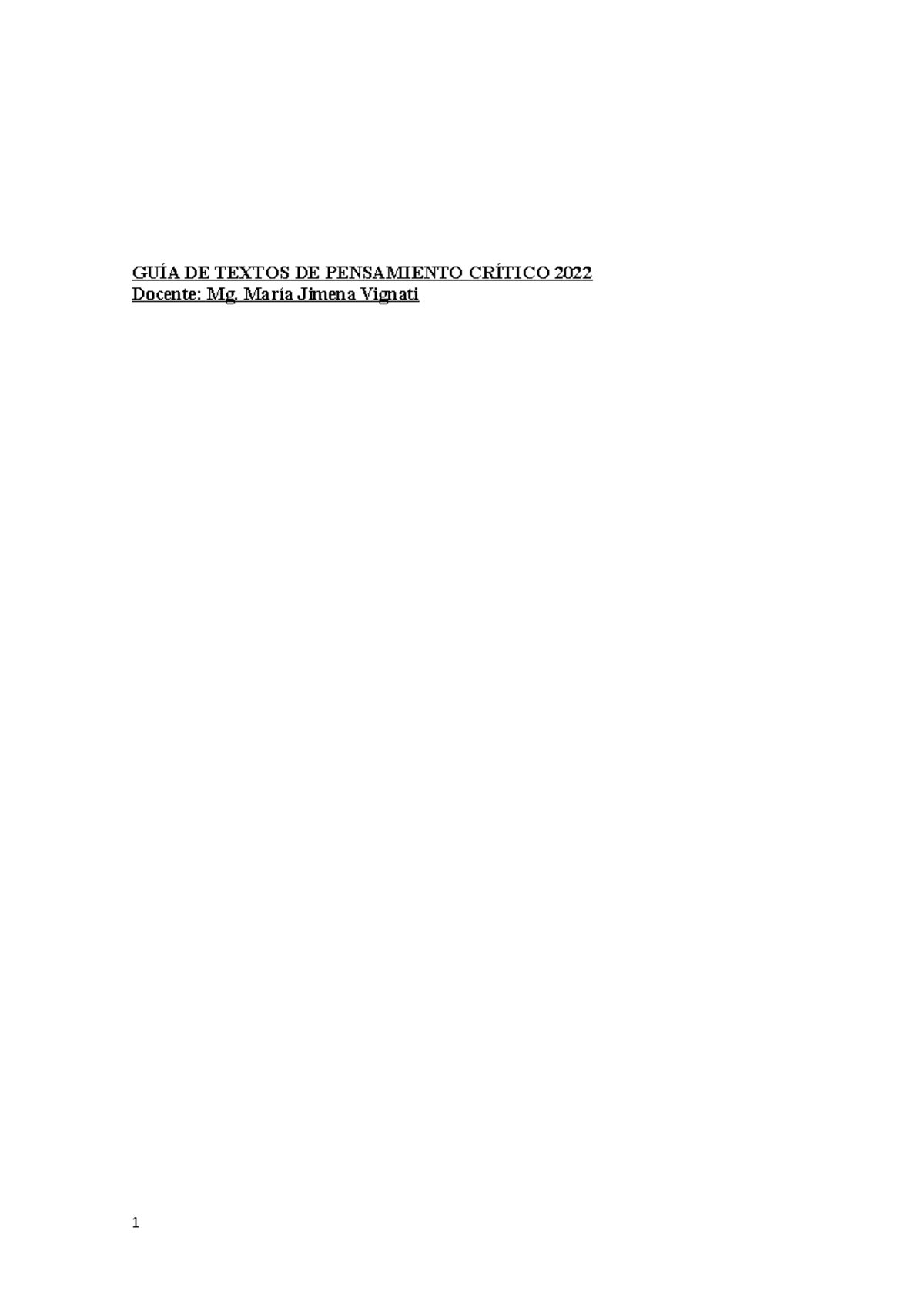 GUA DE Textos DE Pensamiento Crtico 2022 - GUÍA DE TEXTOS DE ...