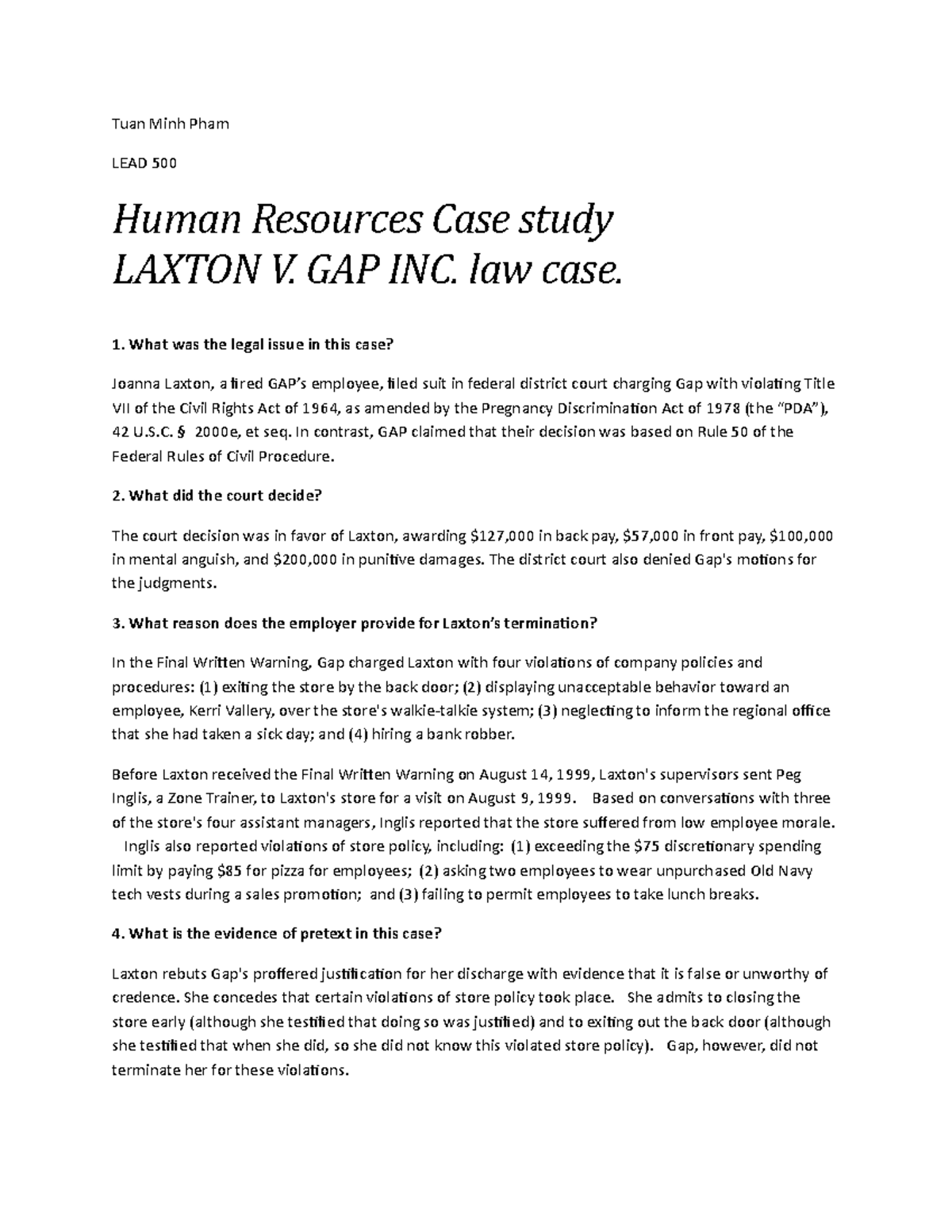 gap inc human resources