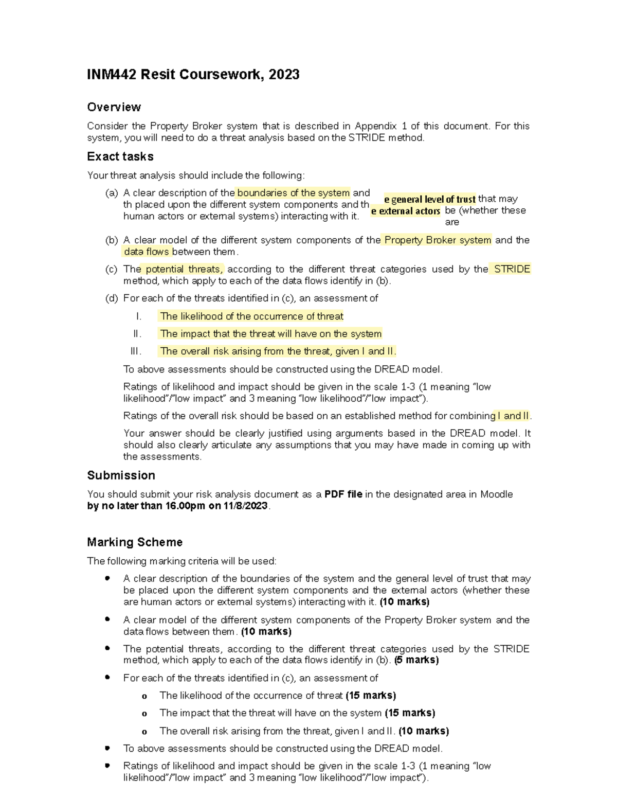 INM442 Resit Coursework - e external actors e general level of trust ...