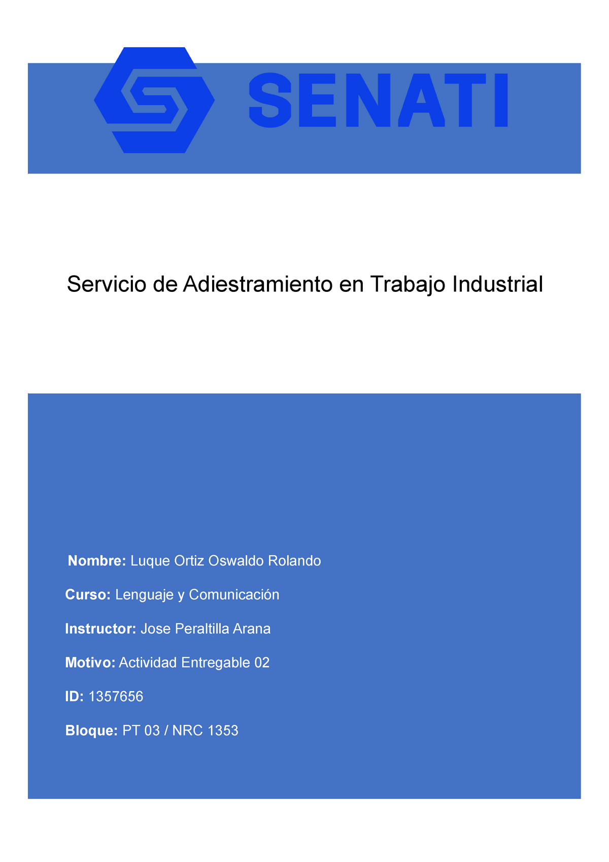 Actividad Entregable 02 Lenguaje Y Comunicacion Oswaldo Luque Senati