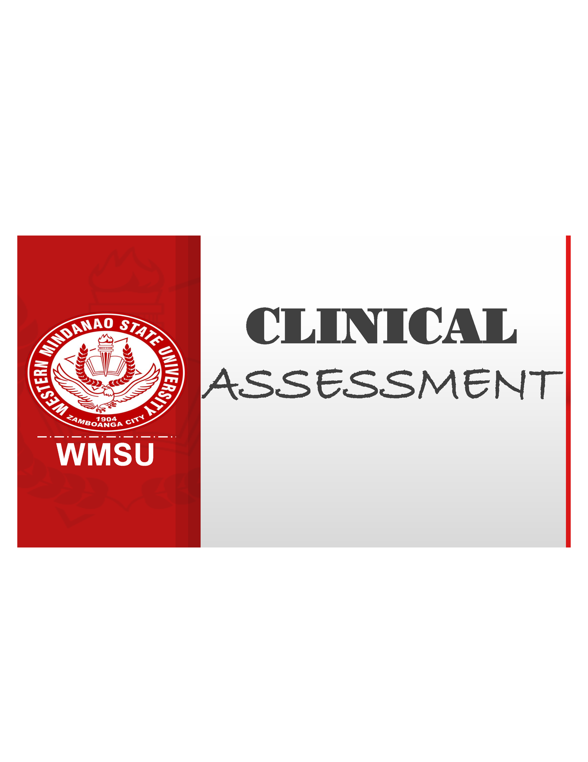 CLINICAL ASSESSMENT BASIC NUTRITION WMSU CLINICAL ASSESSMENT WHAT IS 