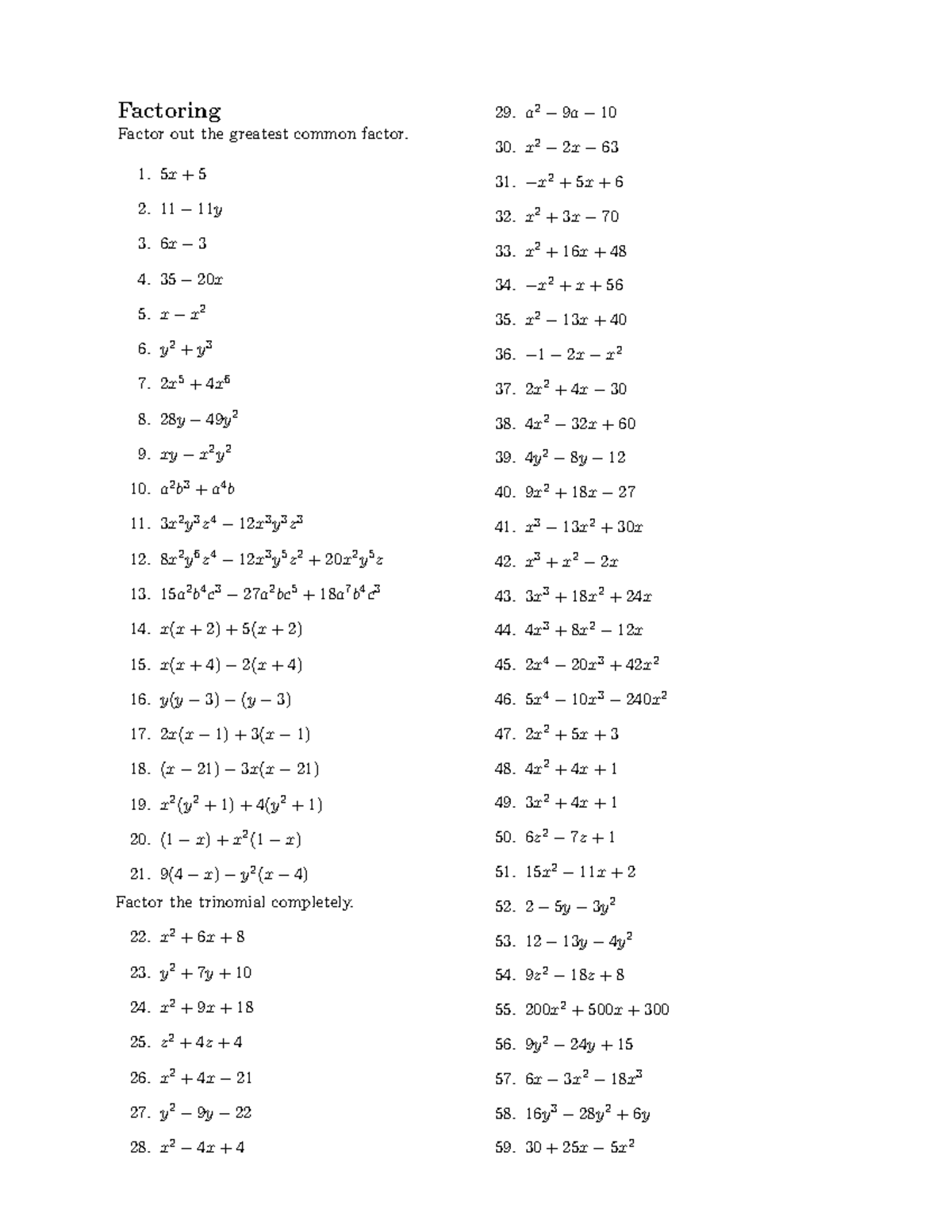 factoring-practice-for-math-206-factoring-factor-out-the-greatest