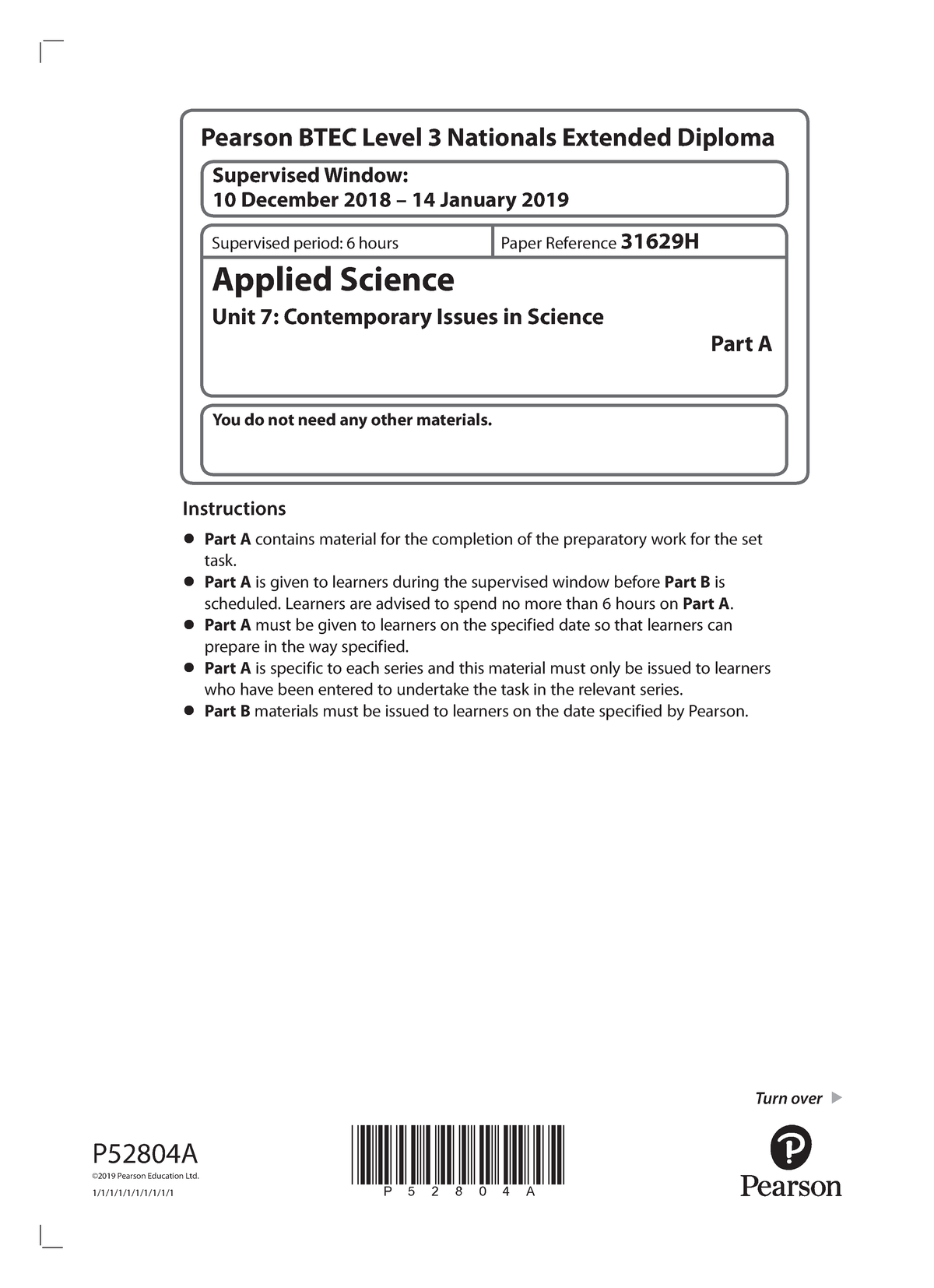 Question paper unit7 Jan2019 - You do not need any other materials ...