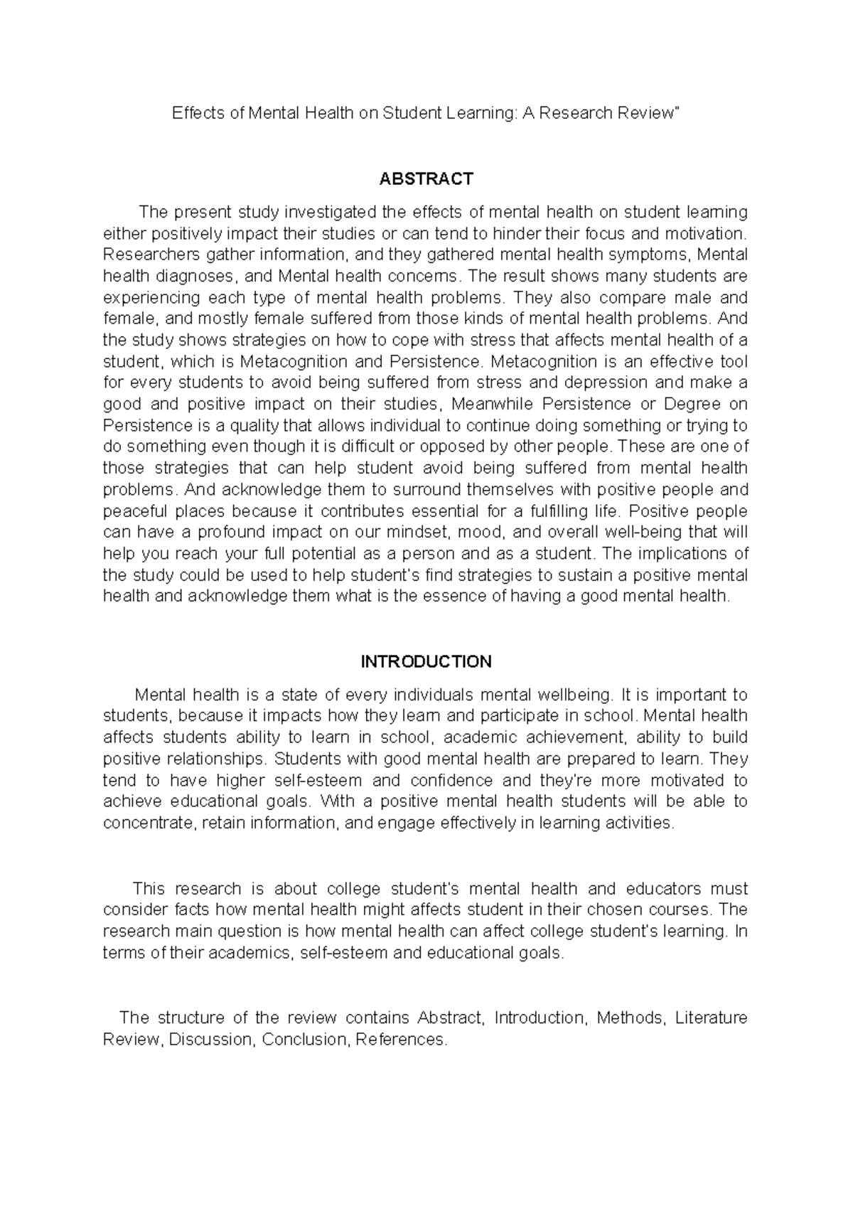 Effects of Mental Health on Student Learning - Researchers gather ...