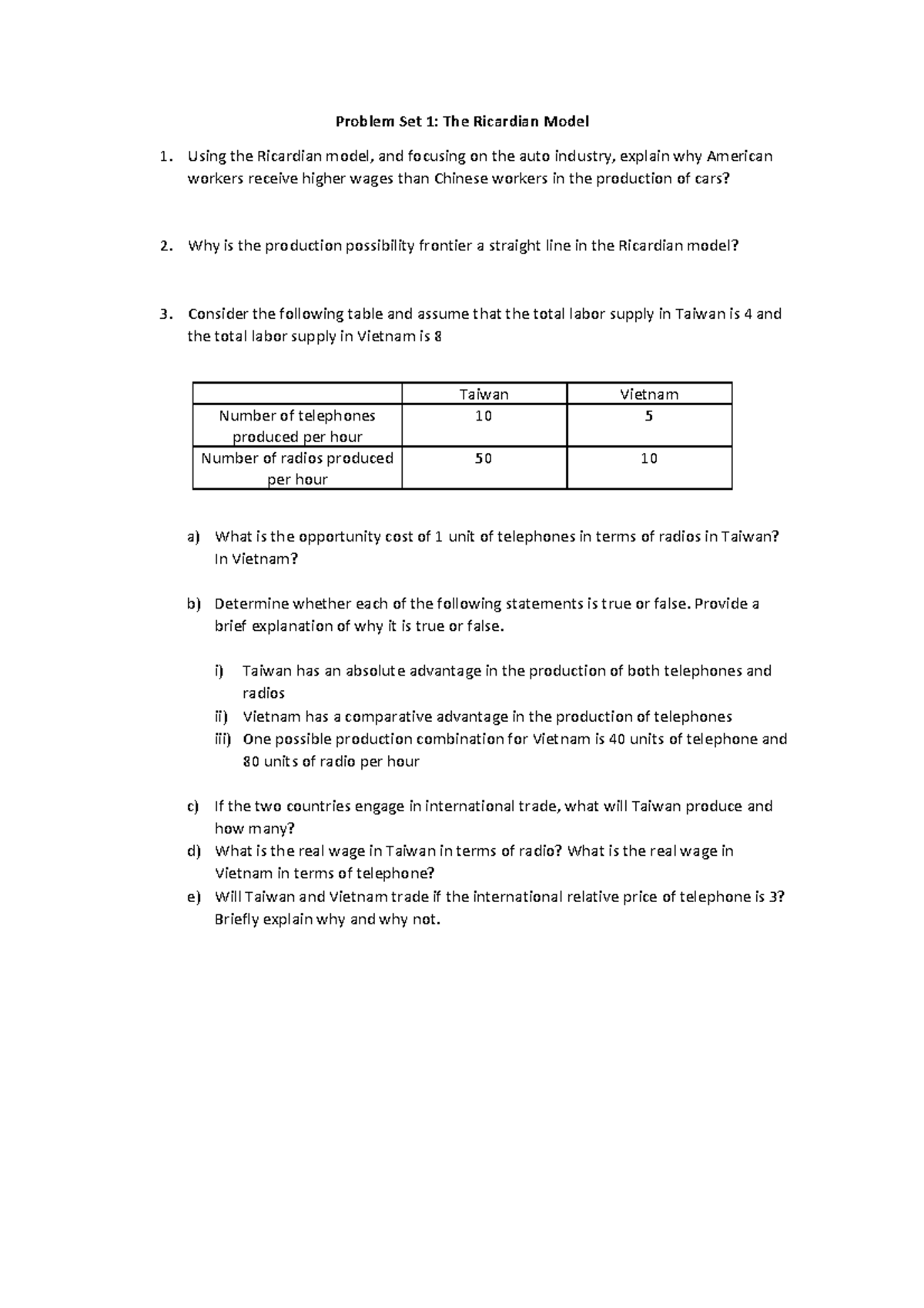 Problem Set 1 - Exercicios sobre capitulo 1 - Problem Set 1: The ...