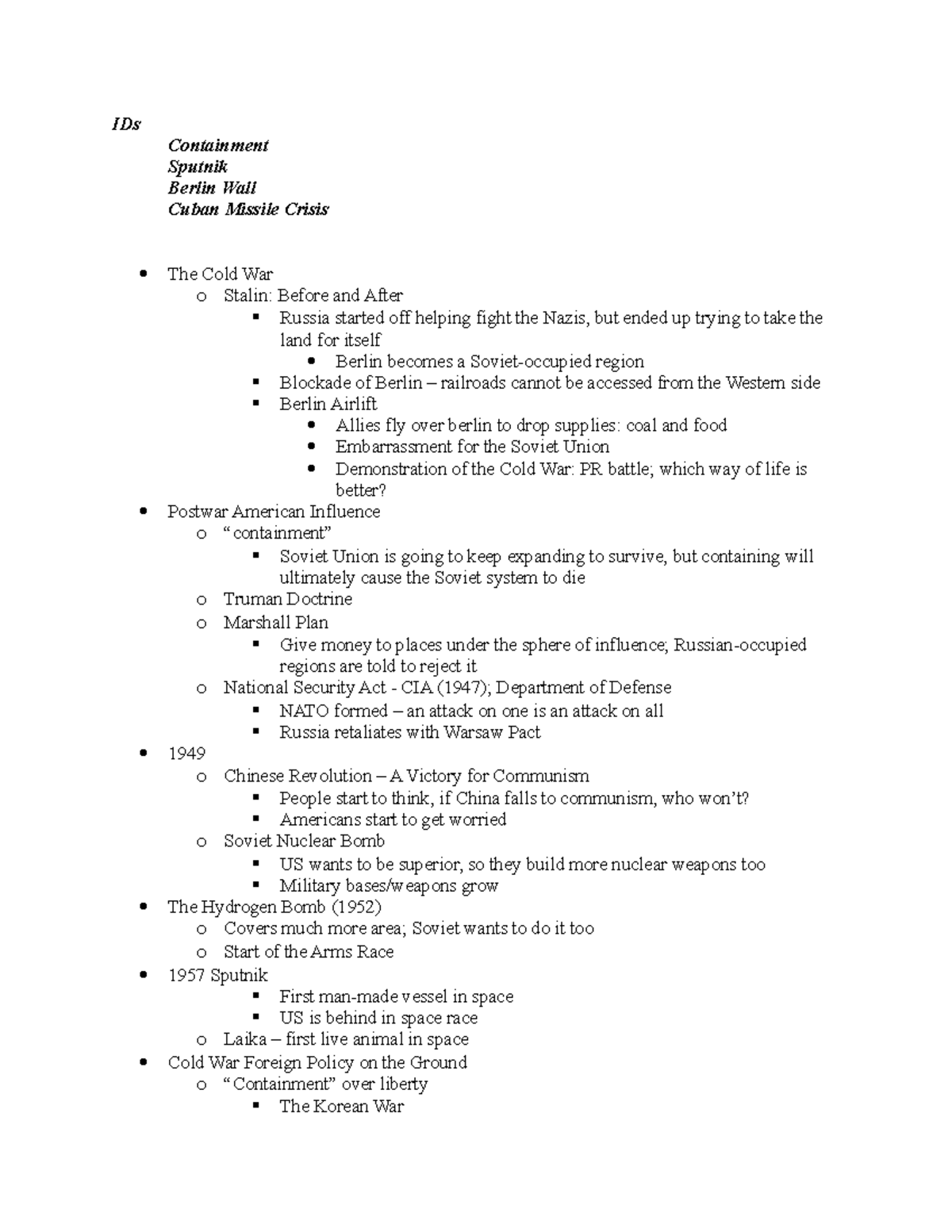 10-14 HIST 128 Notes - History 128: American History since 1865 Dr ...