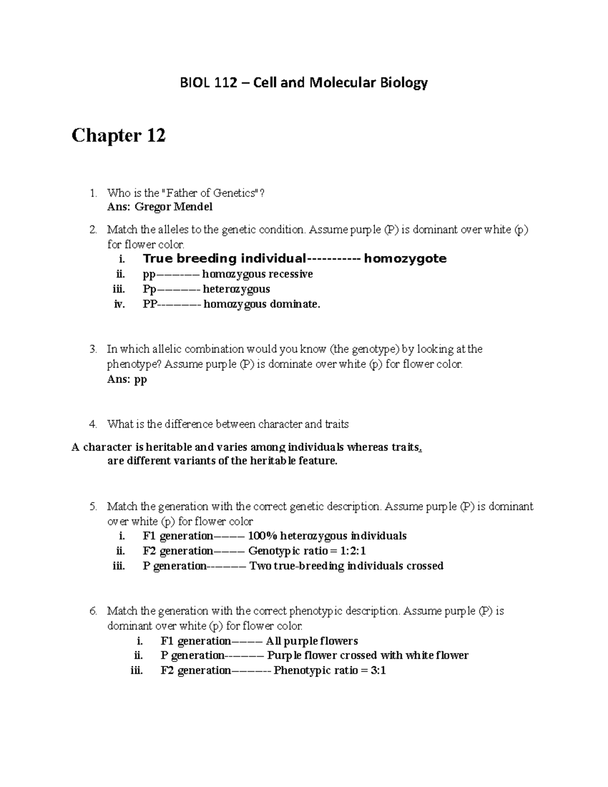 BIOL 112 Chapter 12 - Cell And Molecular Biology - BIOL 112 – Cell And ...