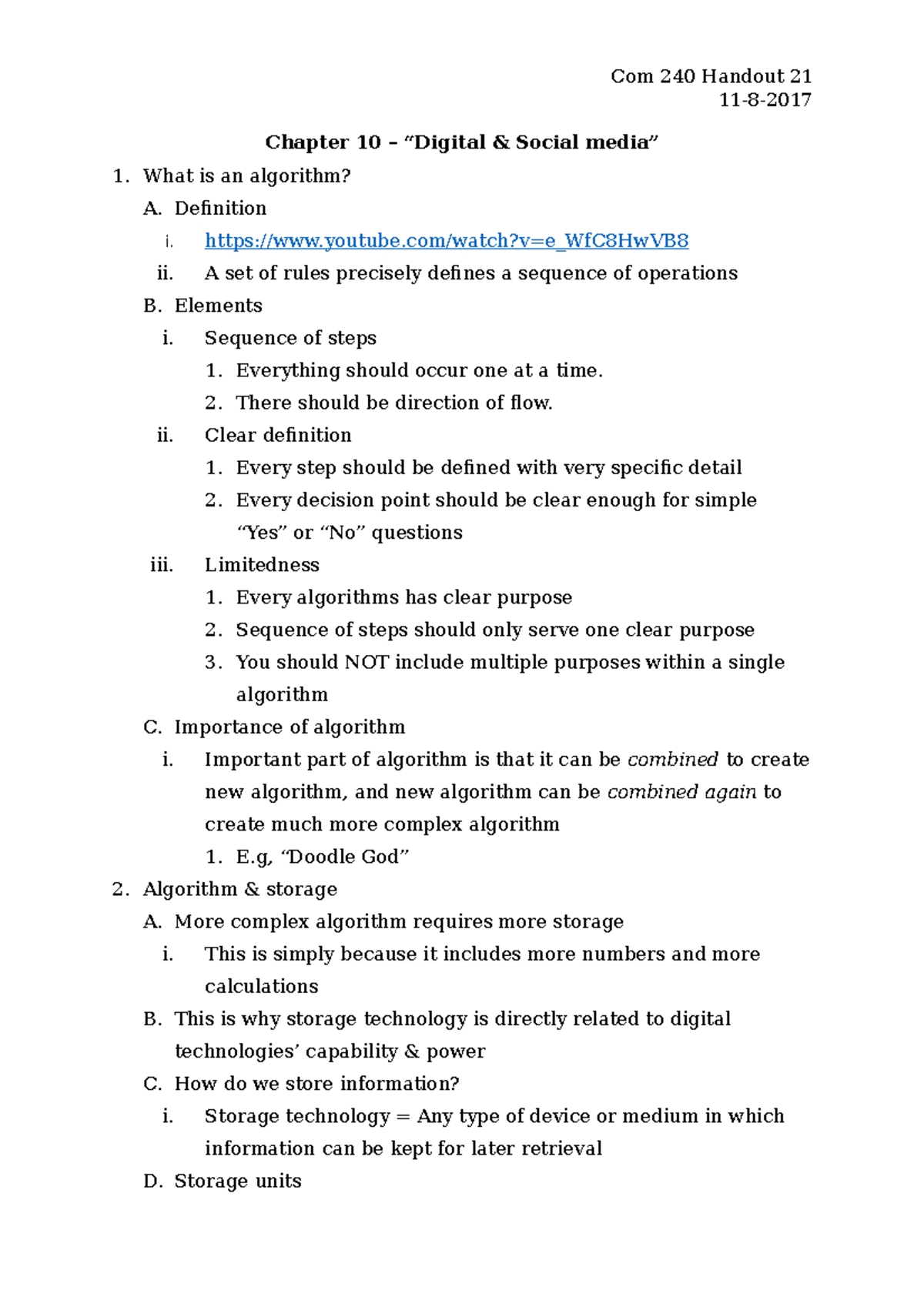 Handout 21 - Digital and Social part 2 11-08-2017-2 - Com 240 Handout ...