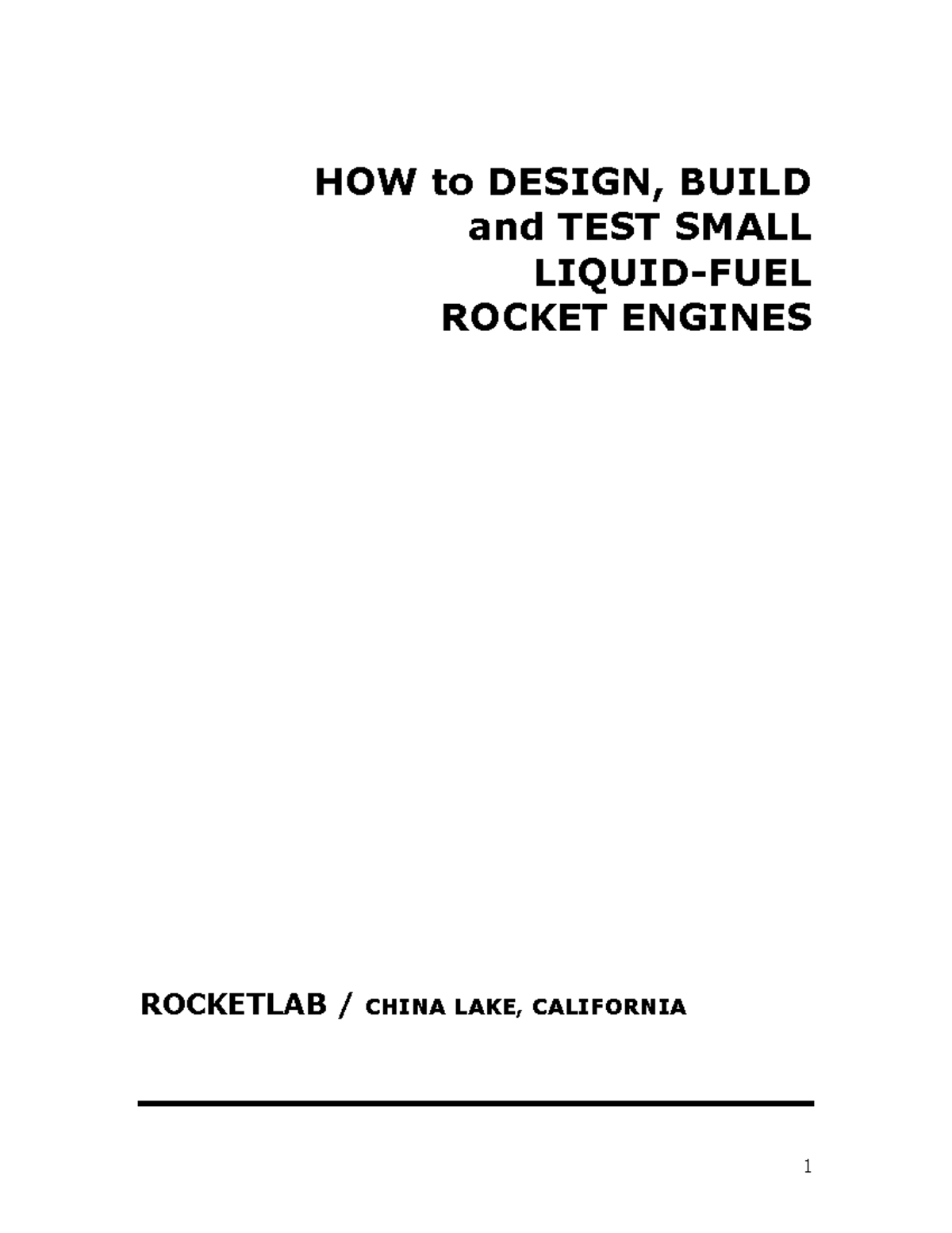 How To Design Build And Test A Small Liquid Fueled Rocket Engine - HOW ...