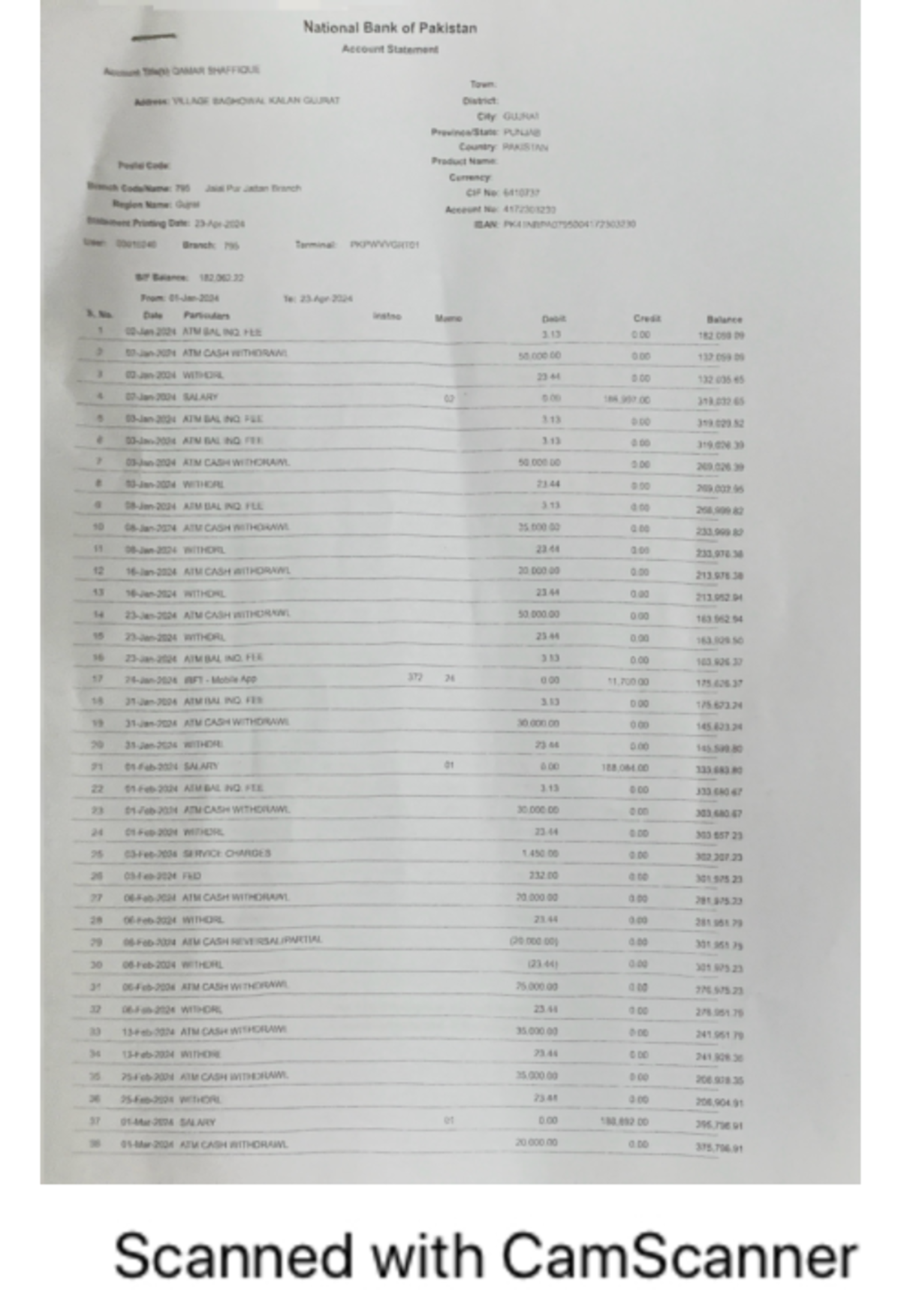 Cam Scanner 04-23-2024 22 - National Bank of Pakistan Account Statement ...