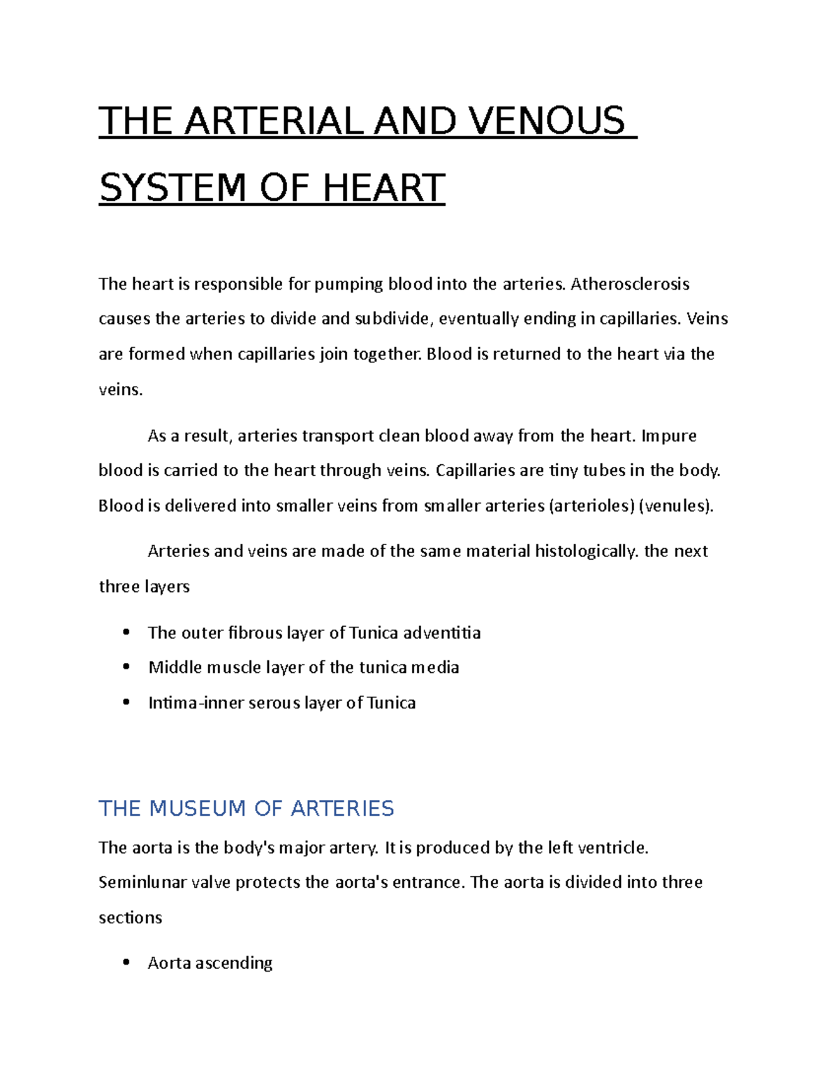 THE Arterial AND Venous System OF Heart - THE ARTERIAL AND VENOUS ...