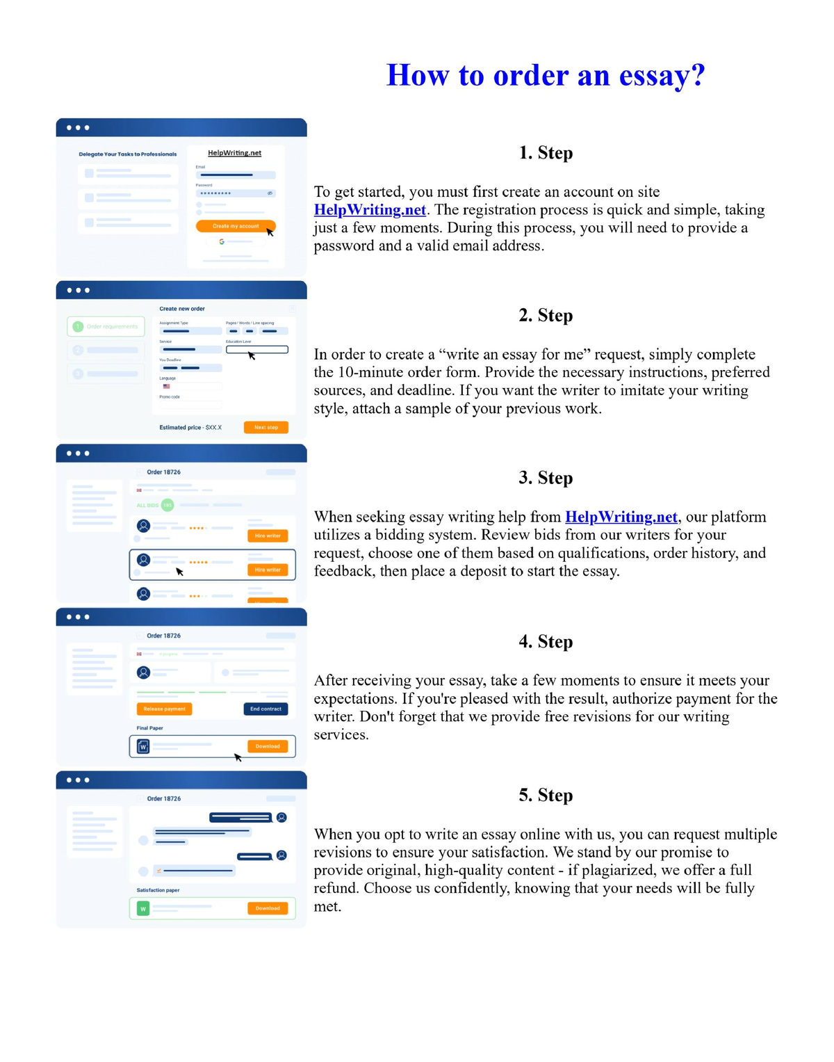 uc essay options