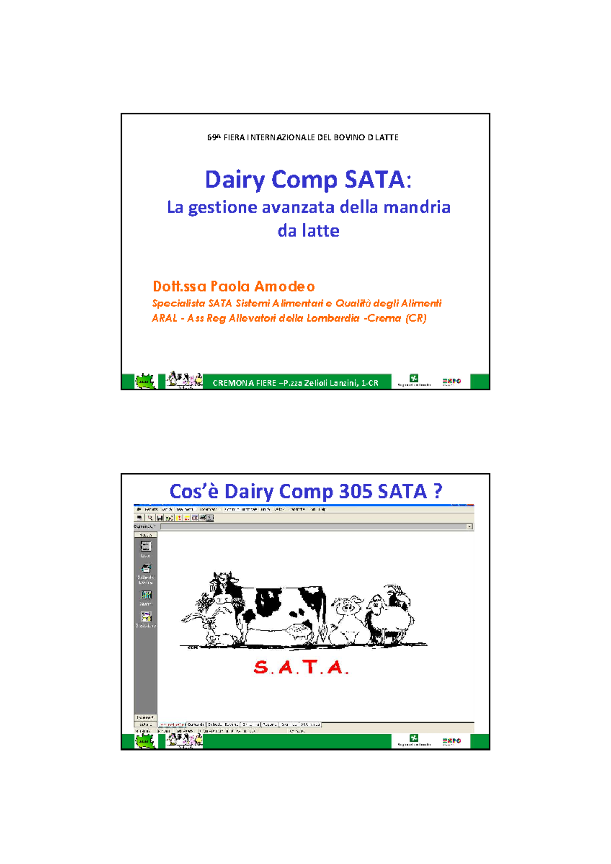 TIE LEZ.33 Lezione Dairy COMP - Dairy Comp SATA: La gestione avanzata ...