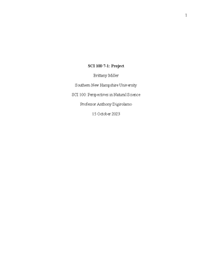 SCI 100 Module Six Activity Template - You should use points made in ...