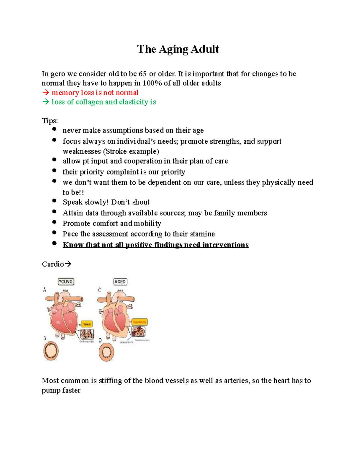 Jan 27th - Lecture notes 1 - The Aging Adult In gero we consider old to ...