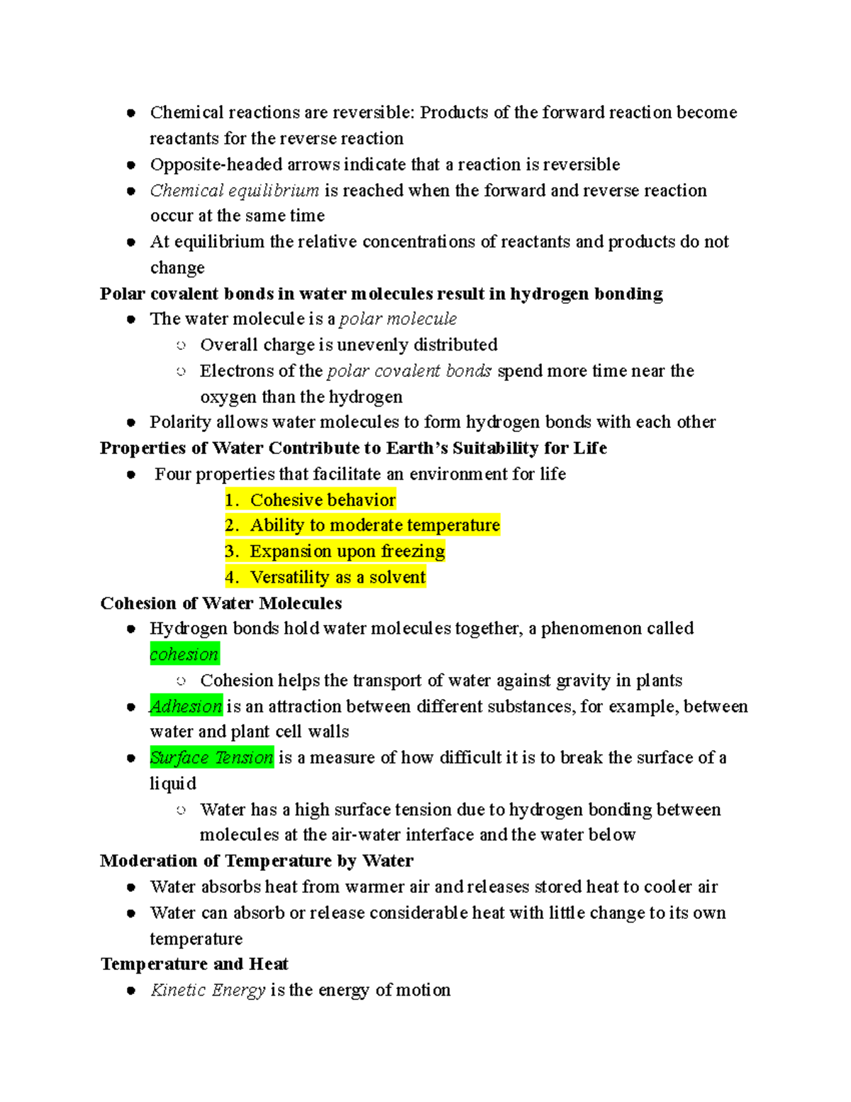 Principles of Biology Chapter 2 pg 5 - ï Chemical reactions are ...