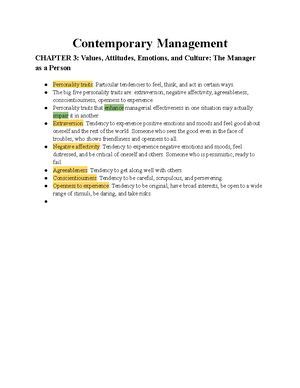Contemporary Management CH 2 - Contemporary Management CHAPTER 2: The ...