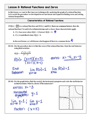 1.8-Quiz-Rational Functions and Zeros - 1 Rational Functions and Zeros ...