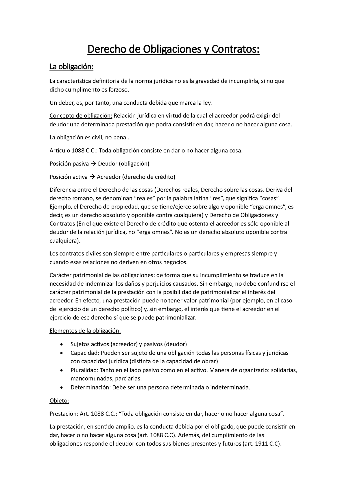 Derecho De Obligaciones Y Contratos Parcial - Derecho De Obligaciones Y ...