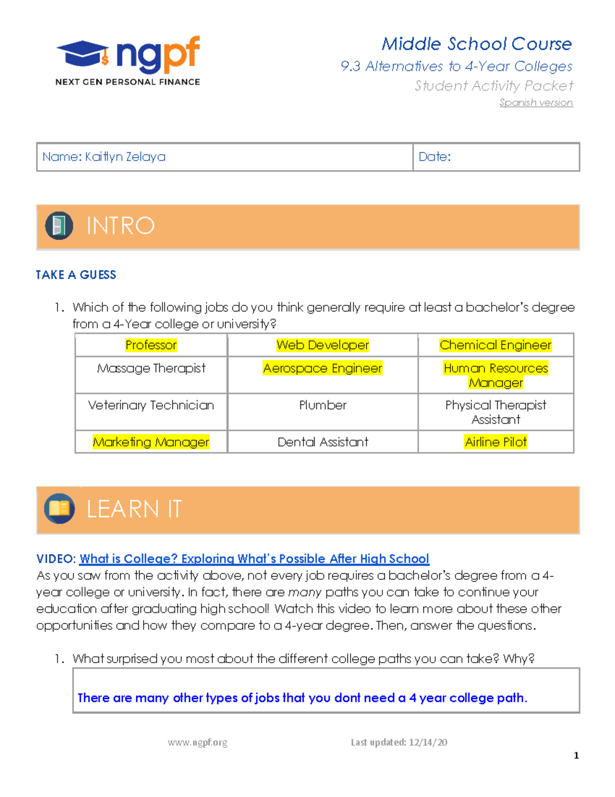 MS-9.3 SAP - Career Financial Manegment - Ngpf Last Updated: 12/14 ...