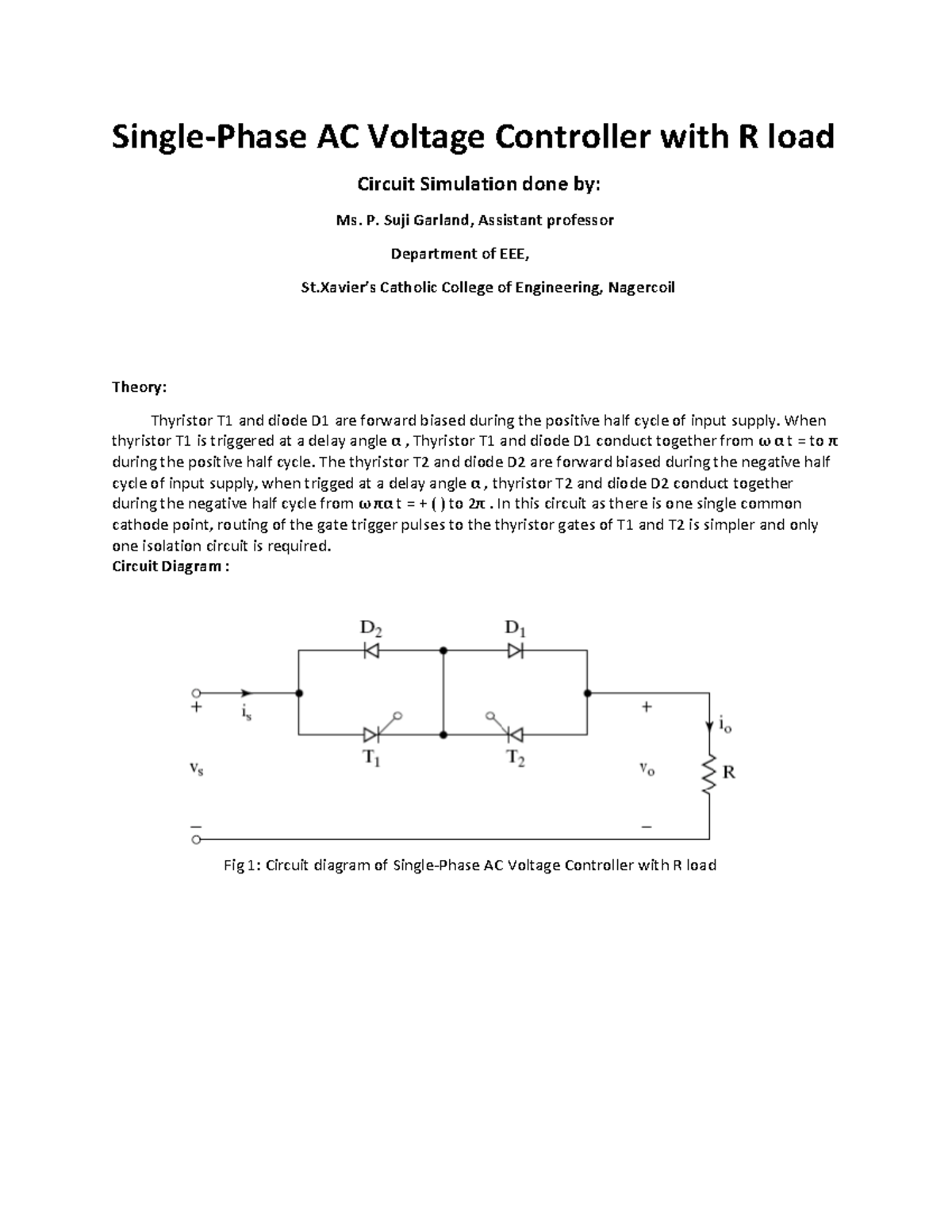 Single phase AC Voltage controller with R Load - Single-Phase AC ...