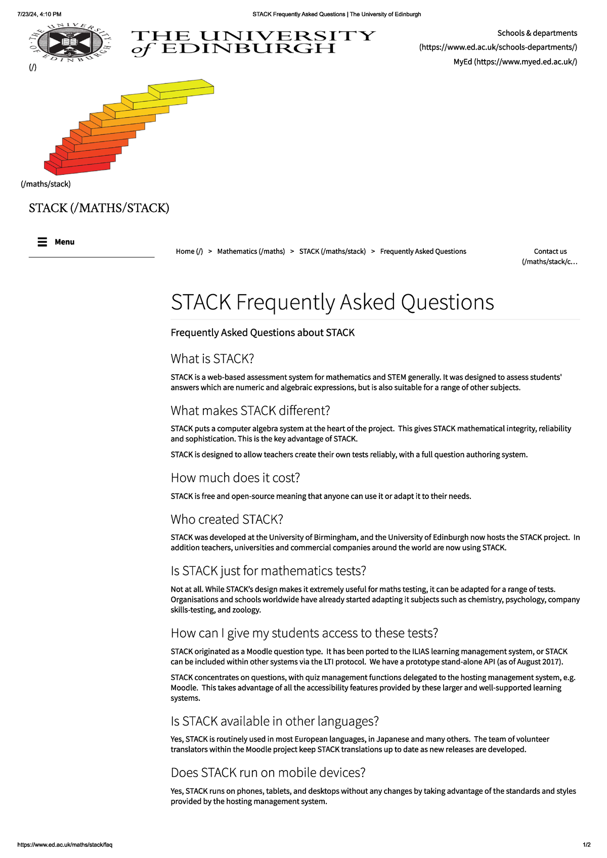 Stack faqs - numerical analysis tool - 4:10 PM STACK Frequently Asked ...