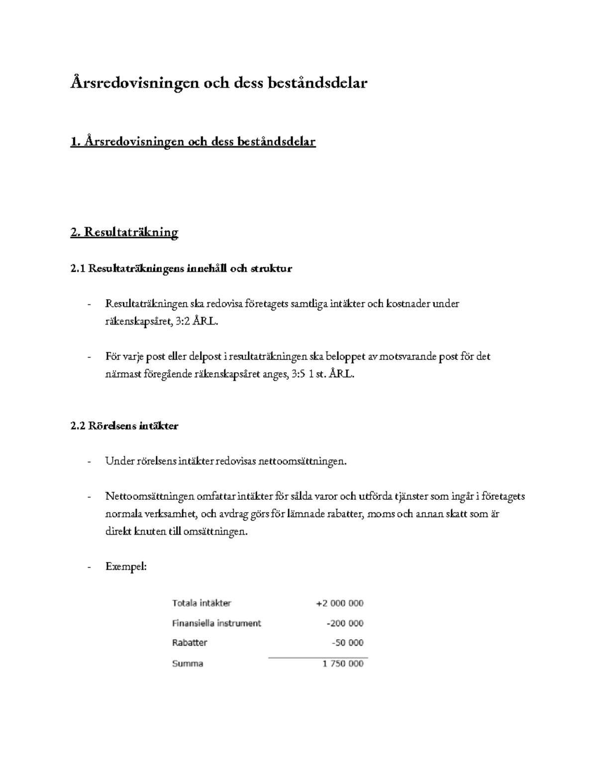 Redovisning: Årsredovisningen Och Dess Beståndsdelar - Årsredovisningen ...